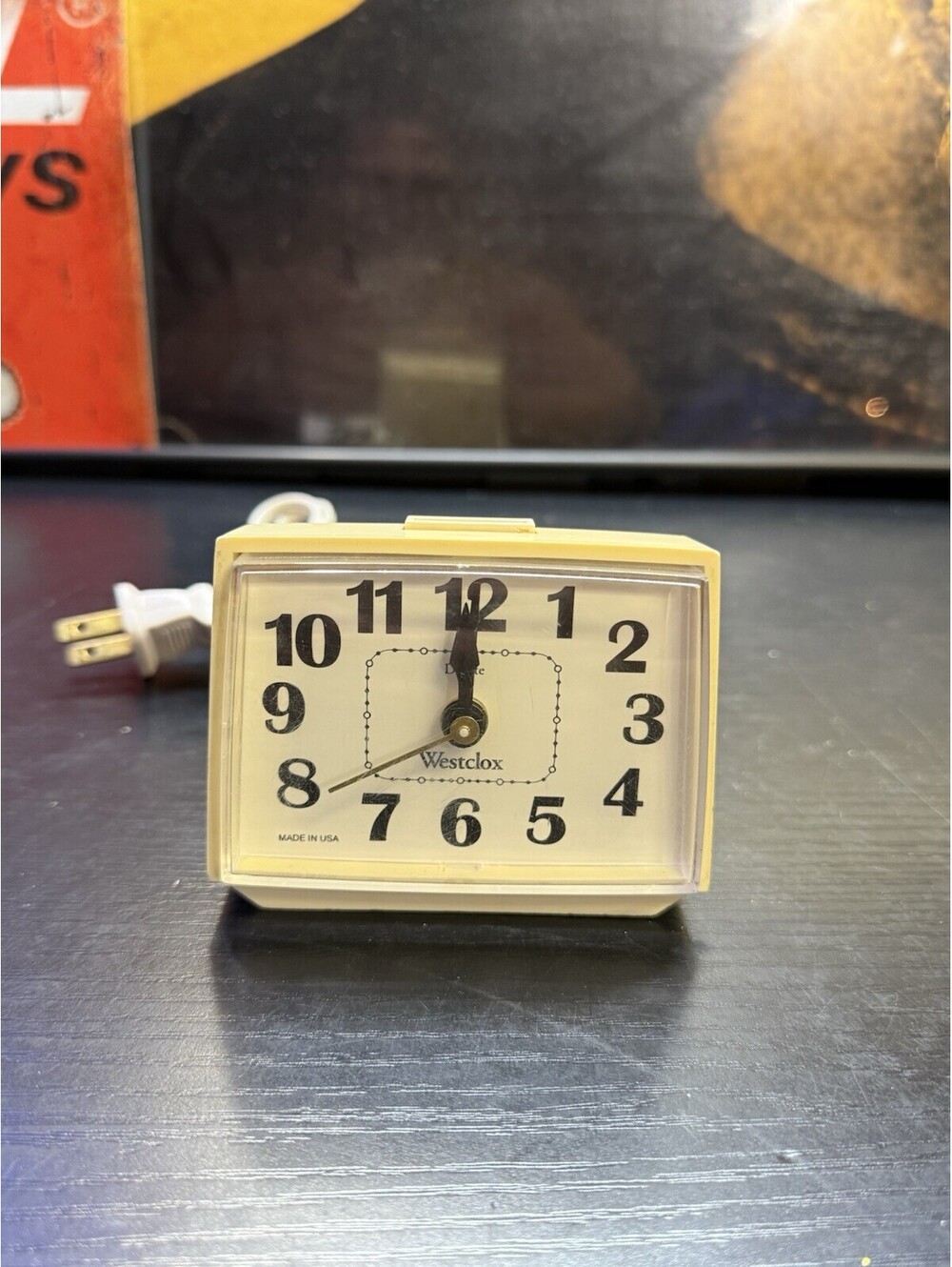 Westclox Dialite Electric Alarm Clock E54/55, Model 22090-22540, Vintage, Works